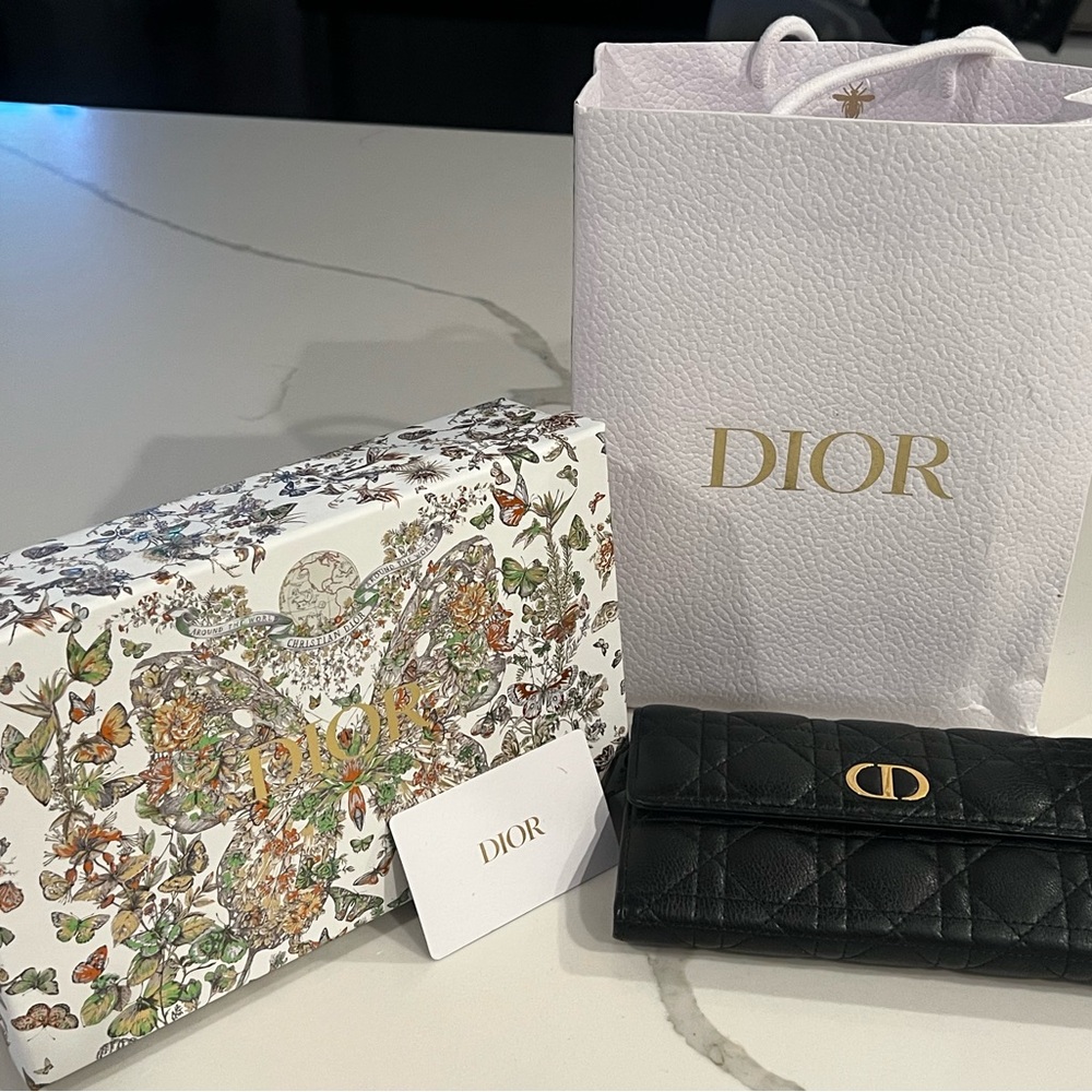 Dior Black Quilted Wallet